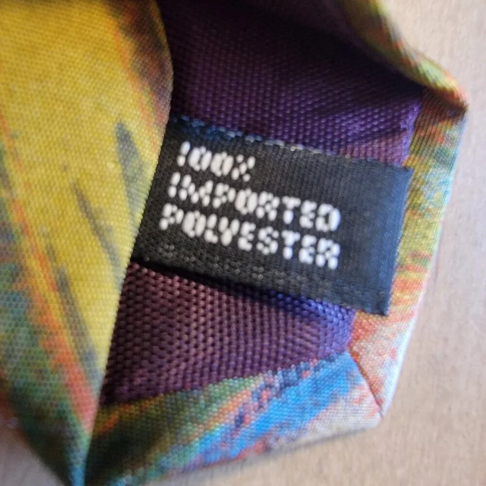 Vintage Bugle Boy Tie Men’s Necktie 90’s Colorful Splatter Print Rainbow USA‎